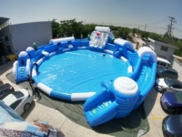 Parc aquatique gonflable sur mesure au prix d'usine avec piscine et jeux de toboggan aquatique en PVC pour usage extérieur