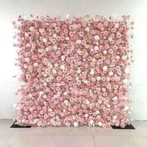 ฉากหลังดอกไม้ประดิษฐ์โทนสีฝันหวาน พร้อมการจัดดอกไม้ไล่เฉดสีเพื่อการตกแต่งวันหยุดแสนโรแมนติก - Product Image 1