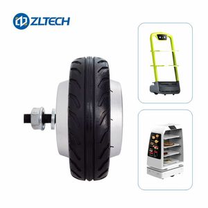 หุ่นยนต์ล้อไฟฟ้า5นิ้ว24V 270รอบต่อนาที<span class=keywords><strong>3N</strong></span> โหลด60kg 5A 4096 PPR ไร้แปรงถ่านมอเตอร์เซอร์โว DC ฮับพร้อมยางยางล้อ - Product Image 2