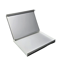 Caja de regalo magnética de lujo personalizable con logotipo impreso en color plateado, embalaje moderno para aplicaciones de marca premium