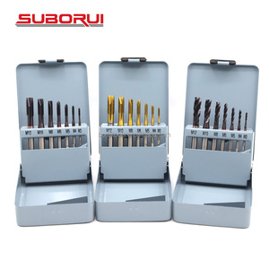 SUBORUI 7 pièces Din371 M3-M12 revêtu de nitruration HSS Cobalt M35 vis <span class=keywords><strong>machine</strong></span> <span class=keywords><strong>taraud</strong></span> métrique droite spirale filetage jeu de tarauds - Product Image 5