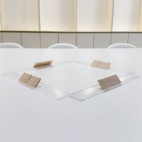 Jeu de Mahjong pour enfants en acrylique transparent avec 160 tuiles, support de jeu, mini-racks de voyage et pousseurs personnalisés