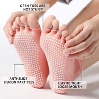Chaussettes de yoga sans doigts de haute qualité Chaussettes à prise personnalisée Chaussettes de yoga Pilates pour femmes
