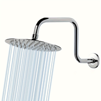 Bras de Douche Fixe Mural Dissimulé Moderne de 14 Pouces avec Tuyau en S et Pommeau de Douche Pluie Fixe en Acier Inoxydable de 8 Pouces