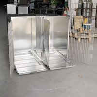 Jaula Doble Personalizada de Acero Inoxidable para Perros, Jaulas Veterinarias de Dos Compartimentos, Jaula de Hospedaje Clínico
