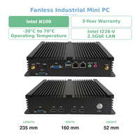 Mini PC industriel sans ventilateur Intel N100, DC 12V, Intel I226-V 2.5GbE LAN, M.2 2280 NVME SATA3.0, Mini PC sans ventilateur
