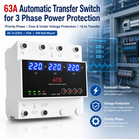 Protecteur de transfert de puissance double ATS/ACS Vaneaims, commutateur de transfert à trois puissances, affichage numérique LED FXB-ATS-2R/3D/4D/5D 100A 220V PC