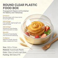 Conteneur alimentaire carré en plastique PET transparent de qualité alimentaire, épaisseur 3 mm, impression personnalisée OEM/ODM disponible, pour boulangerie, gâteaux, pain