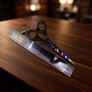 Ensemble de ciseaux à cheveux professionnels ASAP Salon Quality Rainbow Finish en acier inoxydable à long manche pour droitiers, ciseaux de barbier multicolores - Product Image 3