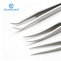 Pince à épiler de précision KEWO pour poils fins, pince à épiler pour greffe de sourcils, 12 cm, pince à épiler DIY