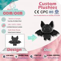 Peluche de chauve-souris rose brodée sur mesure, esthétique, pour collectionneur adulte, soulagement du stress, soutien à la santé mentale, certifiée EN71
