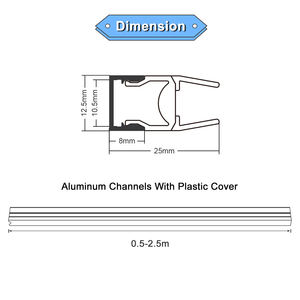 Solución de Exhibición Creativa: Estante de Vidrio Iluminado por 3 Lados con Cubierta Opaca, Kit de Perfil de Aluminio de 8 mm - Product Image 2