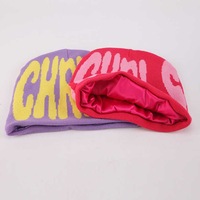 Bonnet en tricot jacquard Y2K personnalisé style graffiti, motif points et caractères, prêt pour les voyages, pour hommes et femmes