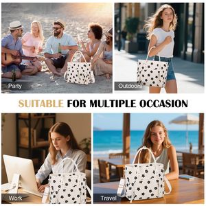 4 Layers Insulated <b>Lunch</b> Tote <b>Bag</b> Floral Print Large Capacity Waterproof Cooler <b>Bag</b> <b>for</b> <b>Women</b> Picnic Work - Product Image 6