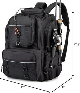 Mochila para aparejos de pesca-Bolsa de Equipo Impermeable de gran capacidad con soportes para caña, bolsa de pesca al aire libre multifuncional para almacenamiento de señuelos - Product Image 6