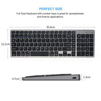 Teclado Ergonómico Inalámbrico USB de Tamaño Completo con Interruptores de Tijera, Doble Modo BT 2.4G, Recargable, Distribución de Teclas US, Precio de Fábrica al Por Mayor
