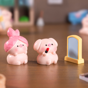 WeiJ Landscape Cute Beauty, <span class=keywords><strong>Petit</strong></span> <span class=keywords><strong>cochon</strong></span>, Maison de poupée, Décorations DIY, Accessoires pour blind bag, Mini bibelot - Product Image 4