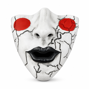 Máscara de Resina de Marioneta Espeluznante de Media <span class=keywords><strong>Cara</strong></span>, Máscara de Muñeca de Terror Agrietada para Cosplay, Accesorios para Fiestas de Disfraces de <span class=keywords><strong>Halloween</strong></span> para Hombres y Mujeres - Product Image 2