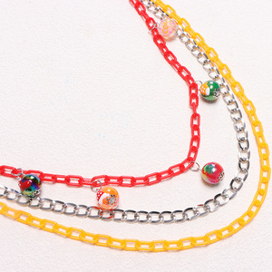 Fashionable Multi Layered Orange Christmas Waist <b>Chain</b> Zinc Alloy Ball Pendant Hip Hop Style For Women - Product Image 4