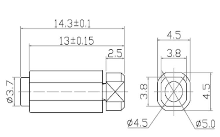FS7064 Mini small hinge 0 and 180 degree stop damper micro hinge 5*11.5/6*11.5