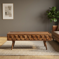 Table basse Cassandra de style mid-century, table basse moderne pour salon, coin canapé, meubles en bois élégants, décoration intérieure