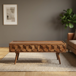 Table basse Cassandra de style mid-century, table basse moderne pour salon, coin canapé, meubles en bois élégants, décoration intérieure - Product Image 1