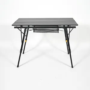 Height Adjustable Aluminium Portable Folding Outdoor Furniture Folding Table With Keep Store Bag