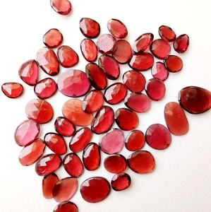 Grenat rouge Rhodolite naturel de haute qualité calibré à facettes inégale Rose Cut Cabochon à dos plat pour bijoux pierres précieuses en vrac - Product Image 2