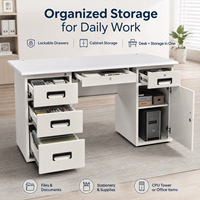 Bureau d'ordinateur en métal commercial avec rangement multifonctionnel, design durable et écologique pour la maison, le bureau et l'appartement