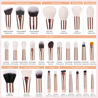 BEILI 28 pièces pinceaux de maquillage de luxe rose marque privée fond de teint professionnel de haute qualité ensemble de pinceaux de maquillage fard à paupières avec boîte