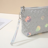 Haute qualité PVC cosmétiques fermeture éclair sac de rangement grande capacité pochette de maquillage étanche avec paillettes fille amour Solution de stockage