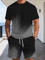 T-shirt décontracté pour homme à manches courtes, col rond, coupe ample, imprimé numérique 3D avec motif, en polyester