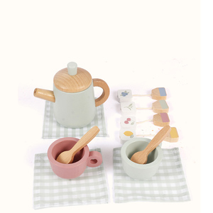 Jouets en bois à découper pour enfants, fruits et légumes réalistes, gâteaux, parfaits pour le jeu d'imitation du <span class=keywords><strong>thé</strong></span> de l'après-midi en bois - Product Image 2