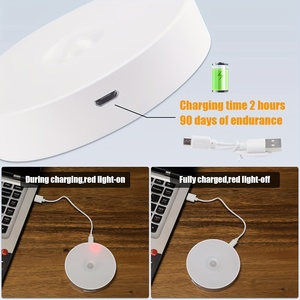 8LED Beads PIR Motion Sensor Night <b>Light</b> Wireless USB <b>Rechargeable</b> Mini Emergency Lamp for Bedroom Home Use - Product Image 6