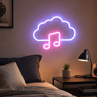 Letrero Luminoso LED de Nube de Plástico Decorativo Moderno Personalizado, con Clasificación IP67, Decoración de Pared AC, Luz Blanca Cálida de 3000K, Alimentado por USB para Dormitorio