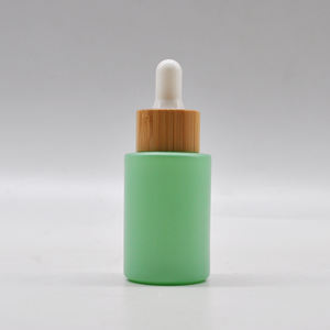 Botella de Vidrio Vacía de 30 ml con Tapa de Bambú, Estilo Macaron, Hombro Plano, con Gotero, para Esencia Exfoliante - Product Image 5