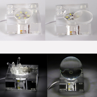 Hoher kosten günstiger moderner LED-Lichtst änder 8x8 cm PMMA Acryl Kristall kugel Kugel halter Displayst änder