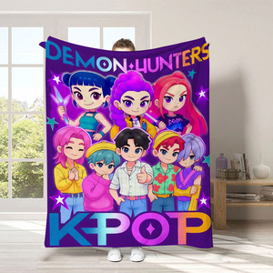 Manta de Franela de Felpa con Diseño de Anime Coreano, Manta de Dibujos Animados Kawaii para Niños y Bebés, Ropa de Cama Suave para Sofá - Product Image 3