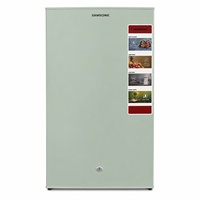 Mini-réfrigérateur vintage Samsonic 120L avec compartiment congélateur électrique, économe en énergie, fonctionnement silencieux, compact, idéal pour dortoir ou bar