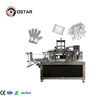 Machine d'emballage numérique automatique pour gants pliables en plastique PE jetables à quatre côtés, qualité alimentaire