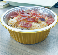 CmSealed Plateaux en papier d'aluminium Plateau alimentaire en mesure de cornue avec couvercle 14x7CM