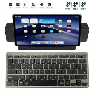 New Wireless BT Travel Keyboard Ergonomic Scissor <b>Switch</b> Foldable Cover Stand Ultra Thin Rechargeable Keyboard for Tablet - Product Image 2