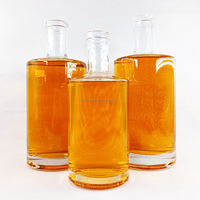 Bouteilles en verre rondes personnalisées avec logo, 750 ml, en verre silex, pour alcool, vodka, gin, tequila, liqueur, avec bouchon – Vente en gros