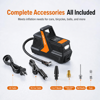 AC/DC Dual Power Electric Digital ABS Car Air Pump 4 Nozzles Portable Tire Inflator Tire Pressure Monitor Quick Fill Emergency