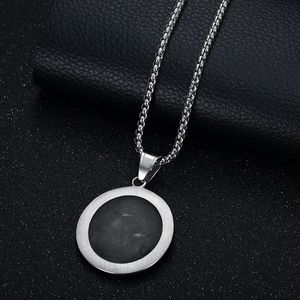 Collier pendentif ange Saint Michel en acier inoxydable, bijoux ronds unisexes, cadeau - Product Image 4