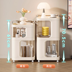 Movable Side Table Trolley Storage Rack Rectangle Multipurpose Easy Cleaning Bedroom Living Room Coffee Table Storage Cart - Product Image 5