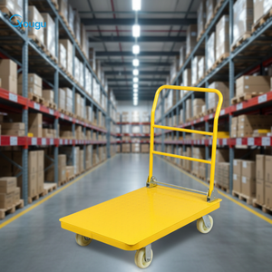 Carretilla de Plataforma Plegable Industrial de Cuatro Ruedas, de Acero, con Capacidad de Carga de 500 kg, Excelente Herramienta de Almacén, OEM - Product Image 1