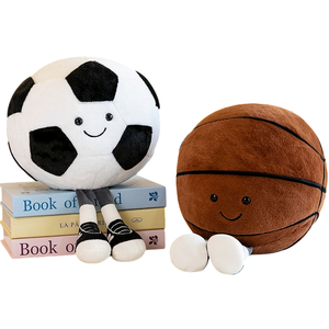 Peluche Morbido a Forma di Pallone da Basket, Ricamo Simulato con Cuciture, Faccina Sorridente, Cuscino Compagno Sportivo per Tutte le Età - Product Image 6