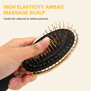 Cepillo de Pelo de Alta Gama con Logotipo Personalizado, Dorado, con Cojín de Aire, para Masaje Capilar, Sin Enredar Nudos, Set en Caja - Product Image 4