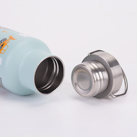 Bouteille isotherme portable en acier inoxydable pour enfants, nouveau design, double couvercle, poignée et paille, pour activités de plein air, vente en gros